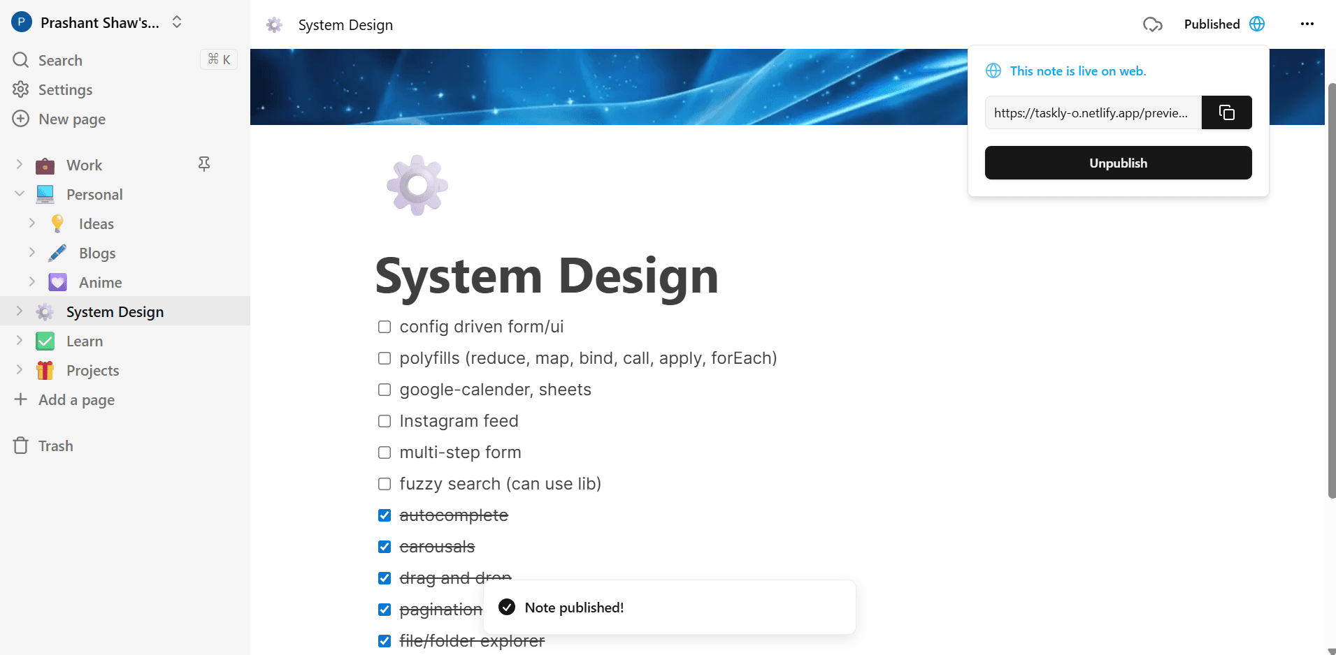 Publish and Share